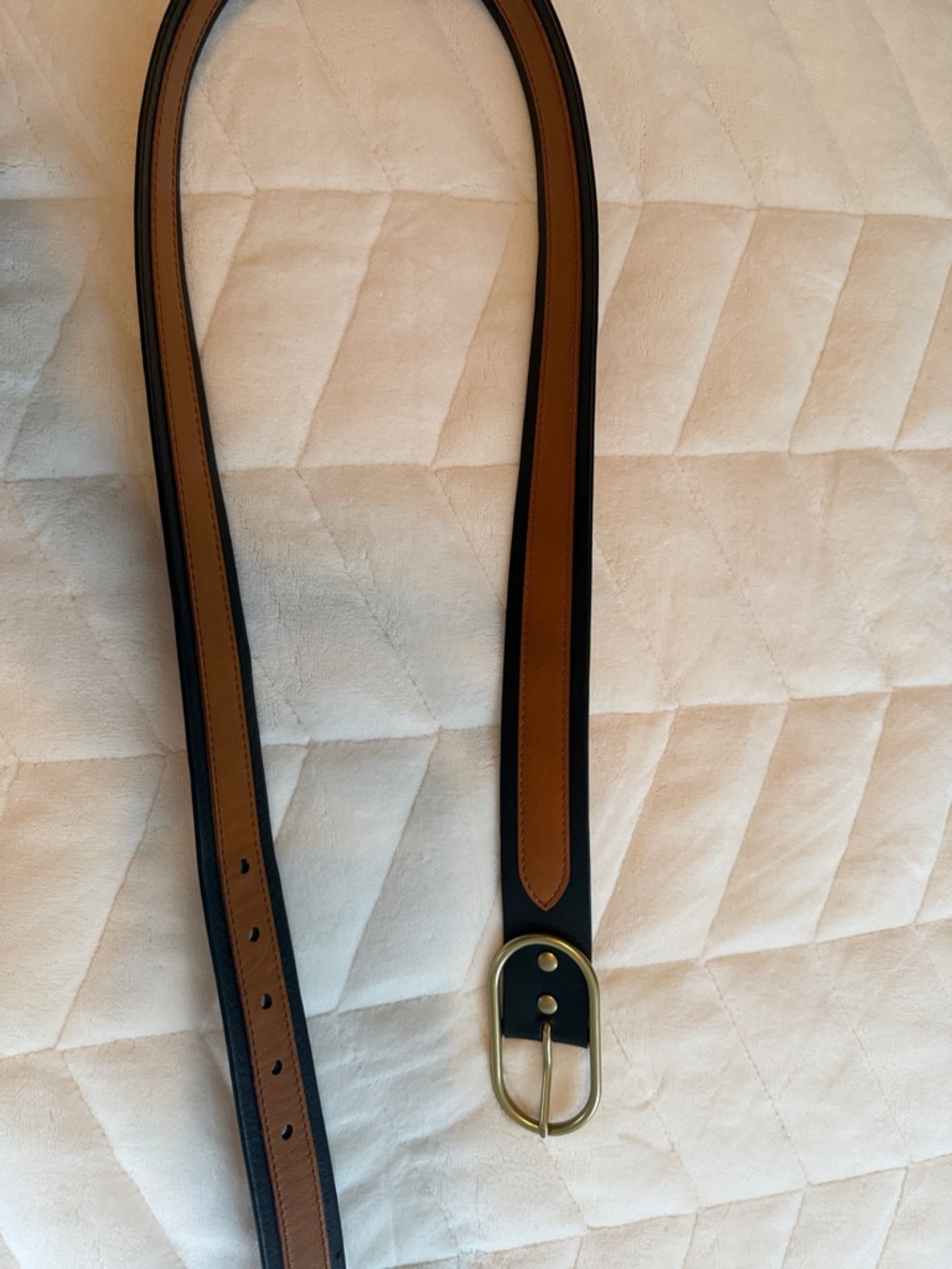 Shinola Leather Two-Tone Black and Brown Belt